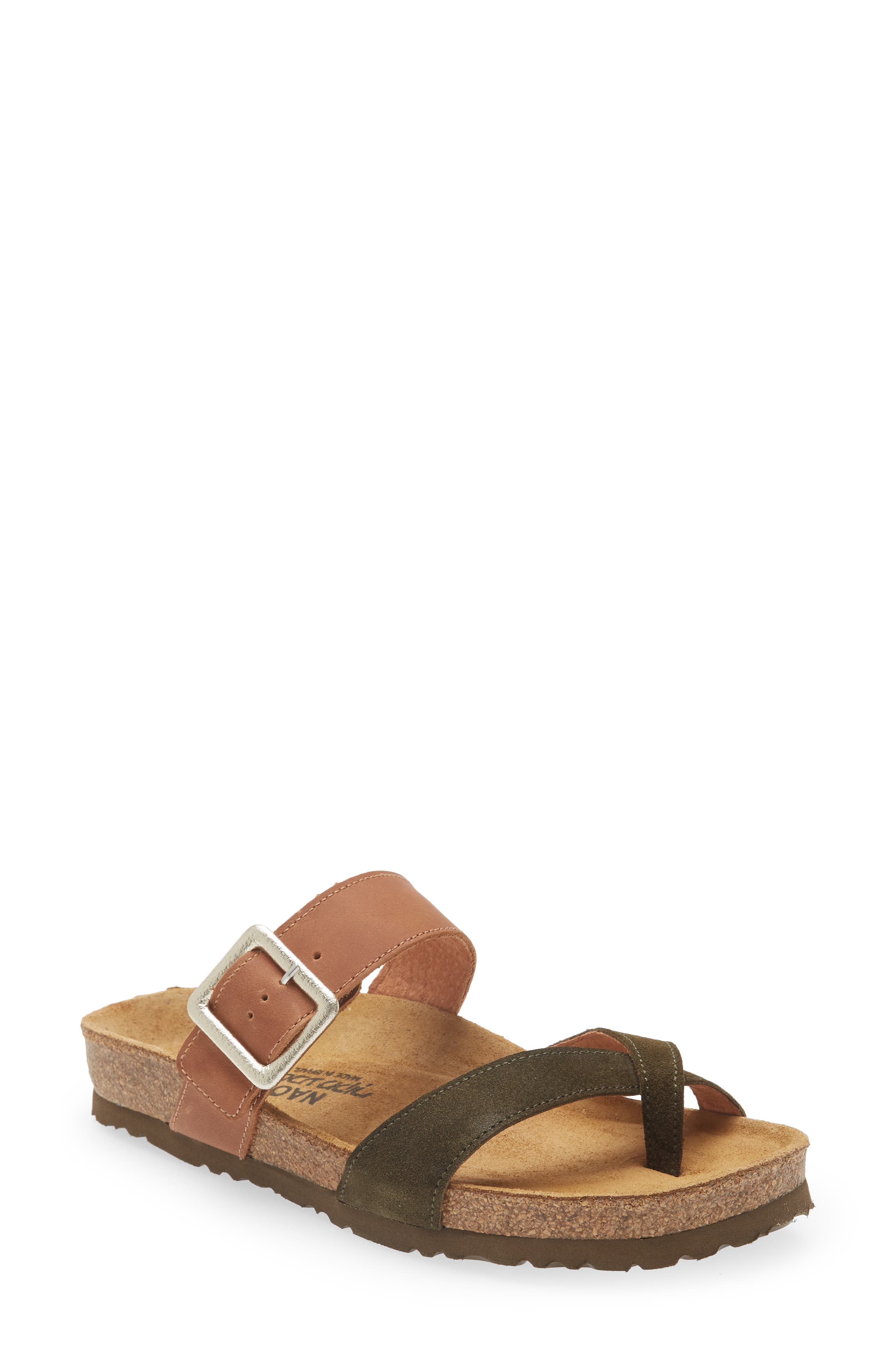 Fresno Slide Sandal, Main, color, LATTE BROWN/ OILY OLIVE