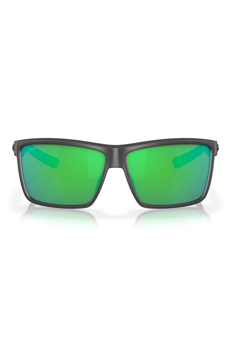 Rinconcito 60mm Polarized Rectangular Sunglasses, Main, color, GREEN
