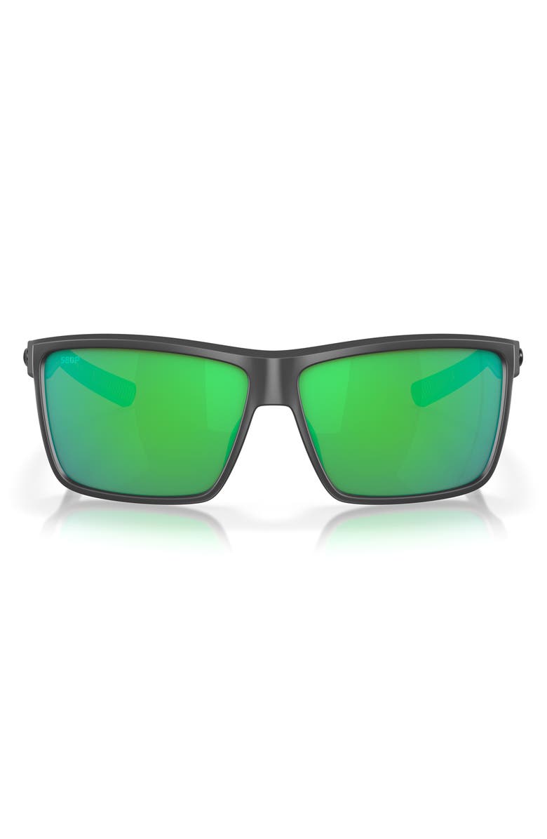 Costa Del Mar Rinconcito 60mm Polarized Rectangular Sunglasses, Main, color, Green