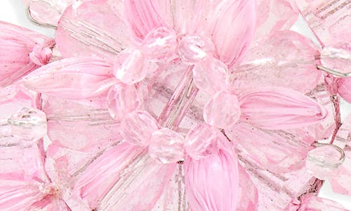 Oscar De La Renta Beaded Flower Clip-on Earrings
