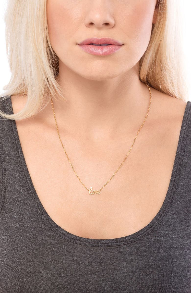 gorjana 'Love' Pendant Necklace, Alternate, color,