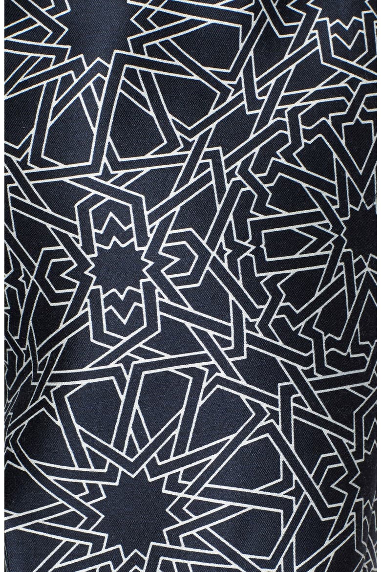 Geo Print High Waist Wool & Silk Pants, Alternate, color, NAVY INTERLOCK GEO PRINT