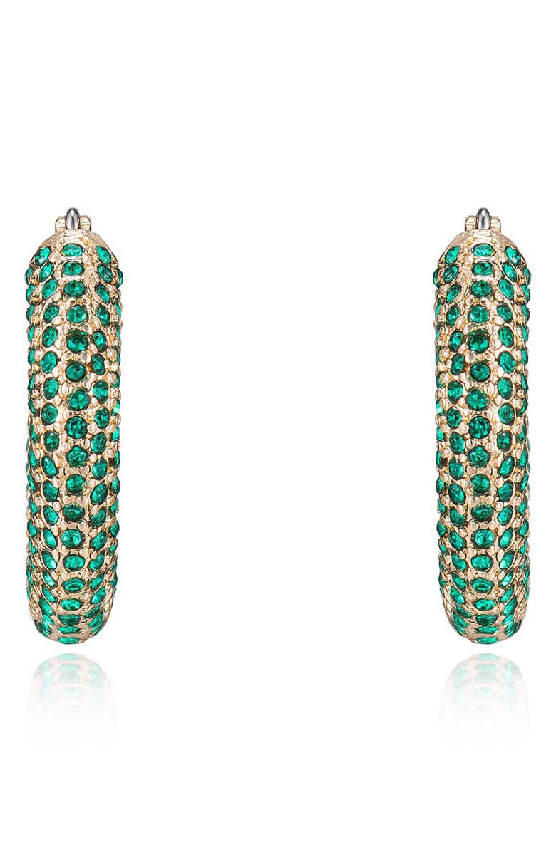 Ettika Cubic Zirconia Tube Hoop Earrings, Alternate, color, 