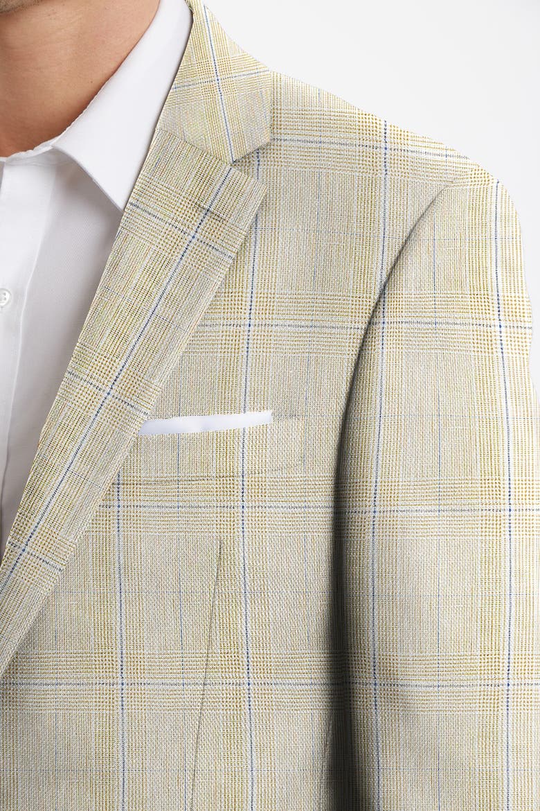 Tan Blue Plaid Two Button Notch Lapel Sport Coat, Alternate, color, TAN/BLUE