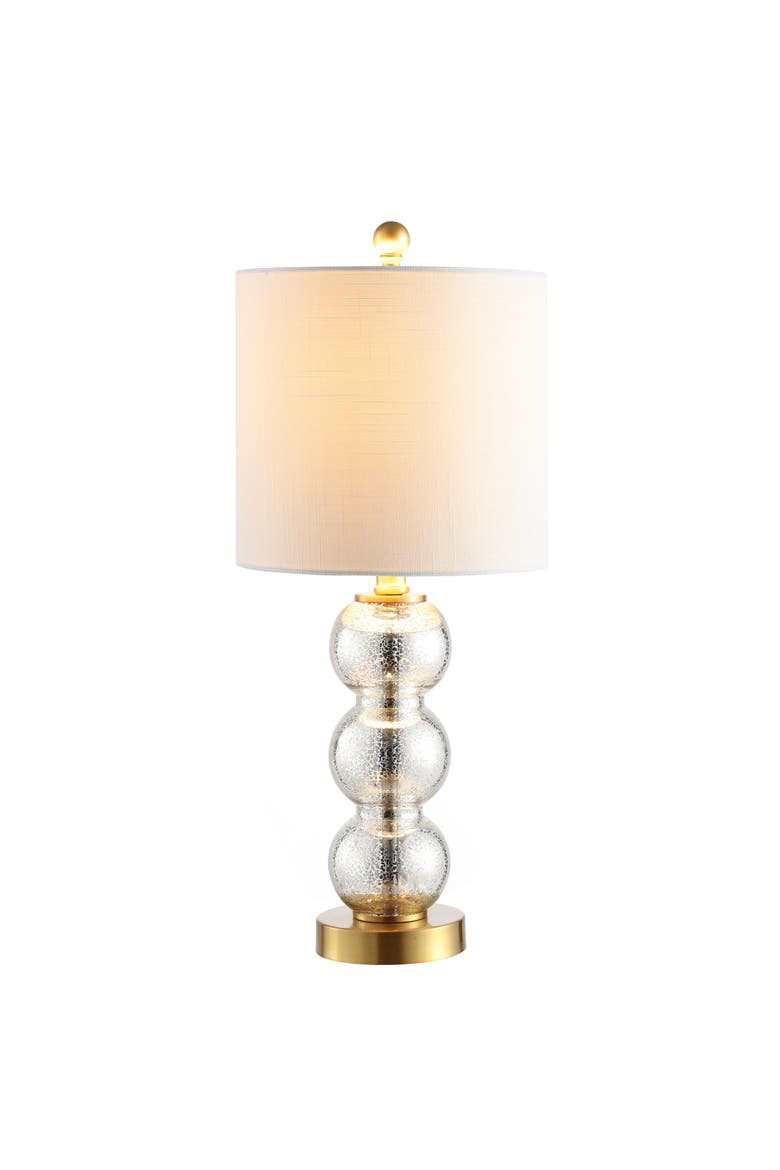 February Glass/Metal LED Table Lamp, Main, color, Mercury Glass/Brass Gold