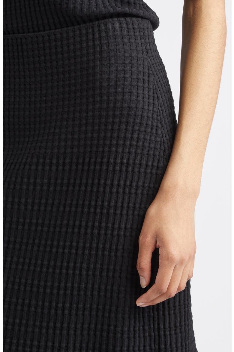 Mixed Rib Pull-On Knit Skirt, Alternate, color, BLACK