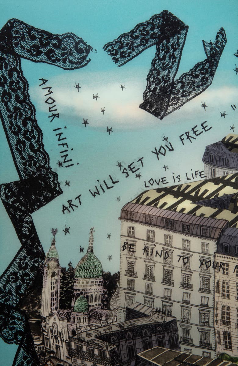 Zadig & Voltaire Blondie 90 Zadigcity Night Silk Scarf, Alternate, color,