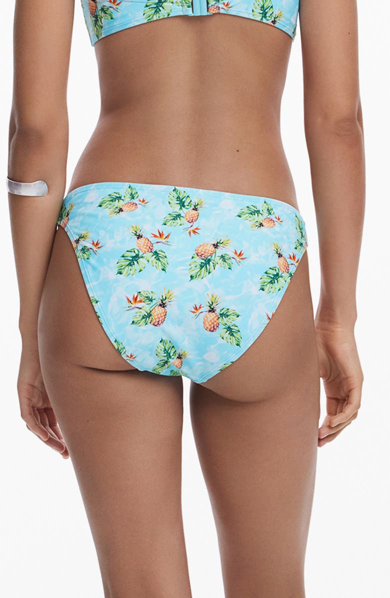 Desigual Pineapple Bikini Bottoms, Alternate, color, Light Turquoise