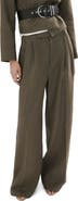 MANGO Straight Leg Linen Pants