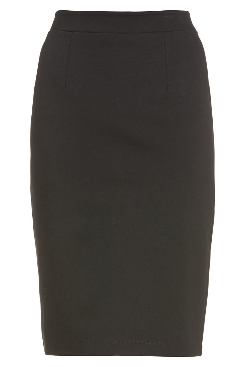 Ponte Pencil Skirt, Alternate, color, BLACK