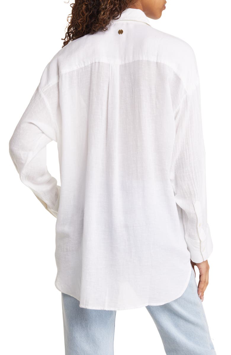 Rip Curl Premium Linen Button-Up Blouse, Alternate, color, White