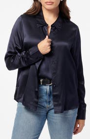 CAMI NYC Crosby Silk Charmeuse Button-Up Shirt