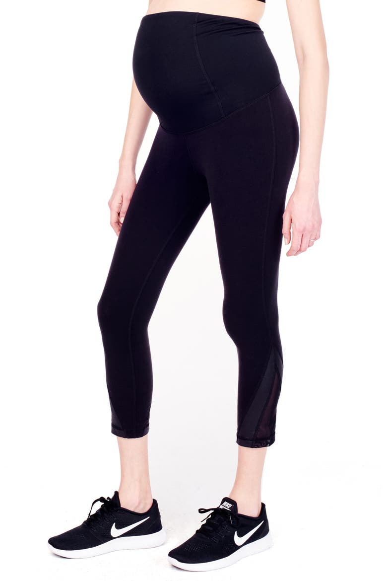 Ingrid & Isabel® Active Maternity Capris, Alternate, color, JET BLACK