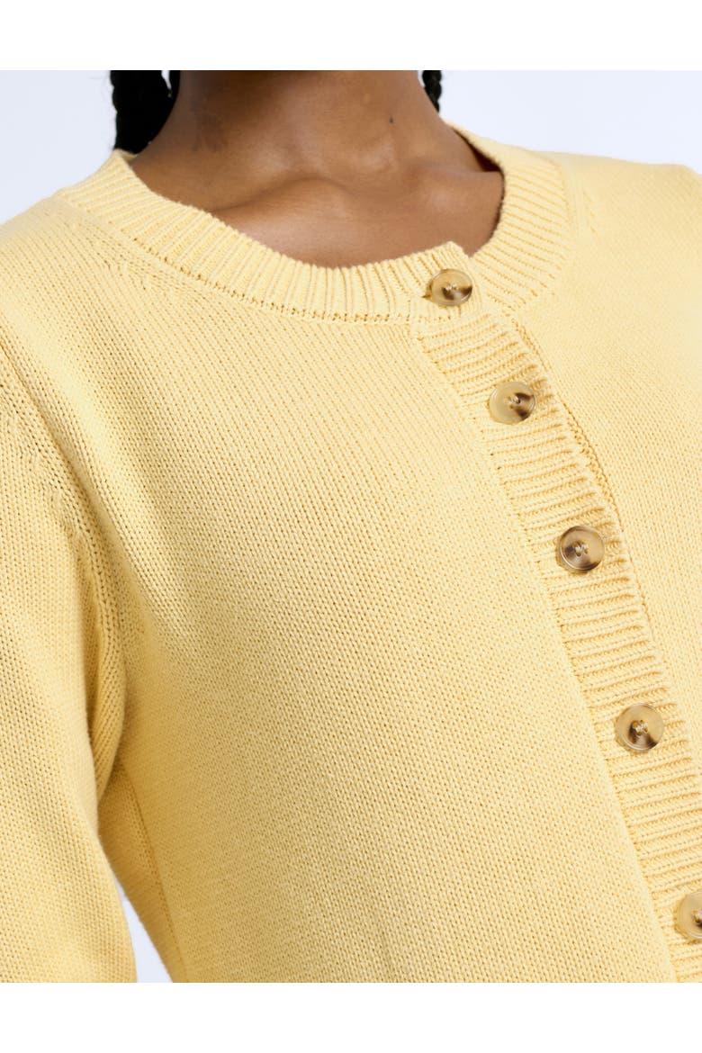 Peplum Cotton Cardigan, Alternate, color, Lemon