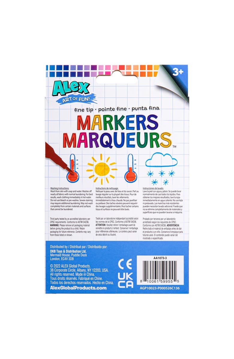 ALEX Art Of Fun Fine Tip Markers 30 Pack, Washable, Kids & Adults, Alternate, color, Multicolored