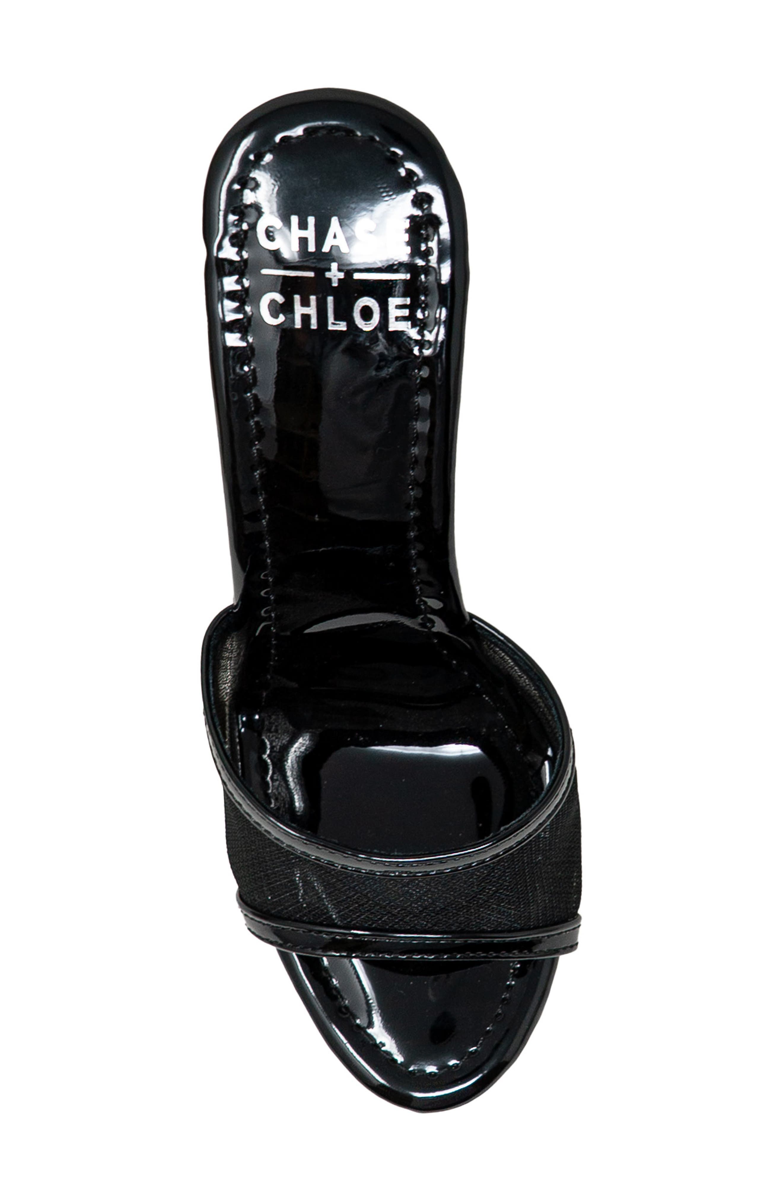 CHASE AND CHLOE Mesh Strap Platform Sandal, Alternate, color, Black