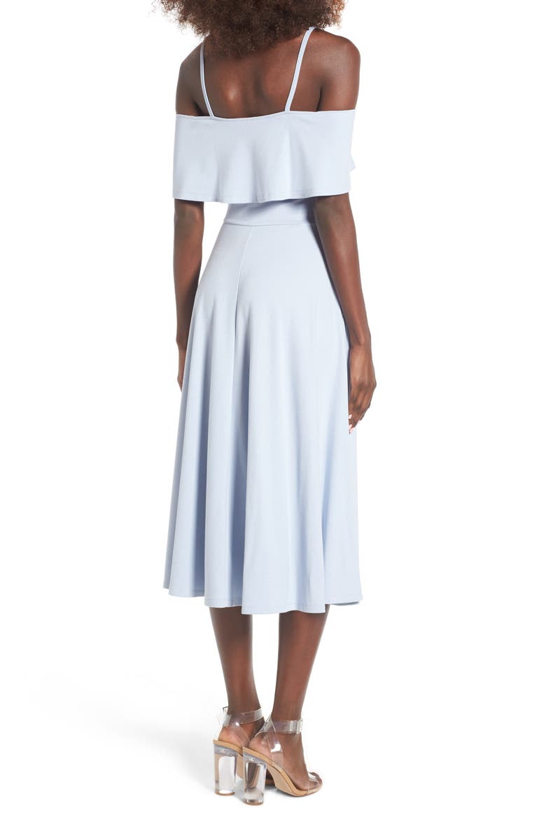 Cold Shoulder Midi Dress, Alternate, color, BLUE KENTUCKY