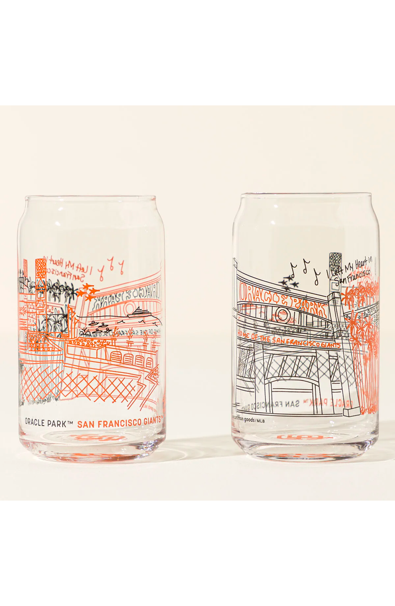 Uncommon Goods MLB Stadiumscape Can-Shaped Glasses - Set of 2, Alternate, color, San Francisco Giants