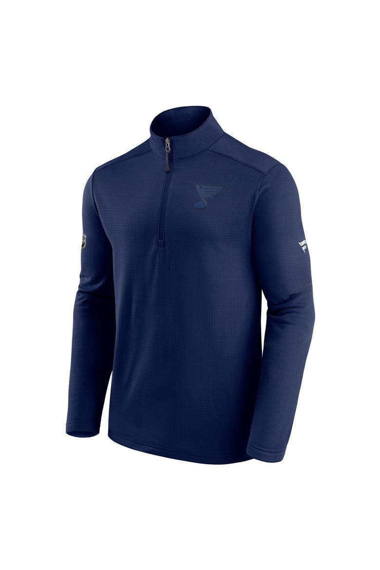 Men's Fanatics Branded Navy St. Louis Blues Authentic Pro Travel and Training Quarter-Zip Jacket, Alternate, color, Navy