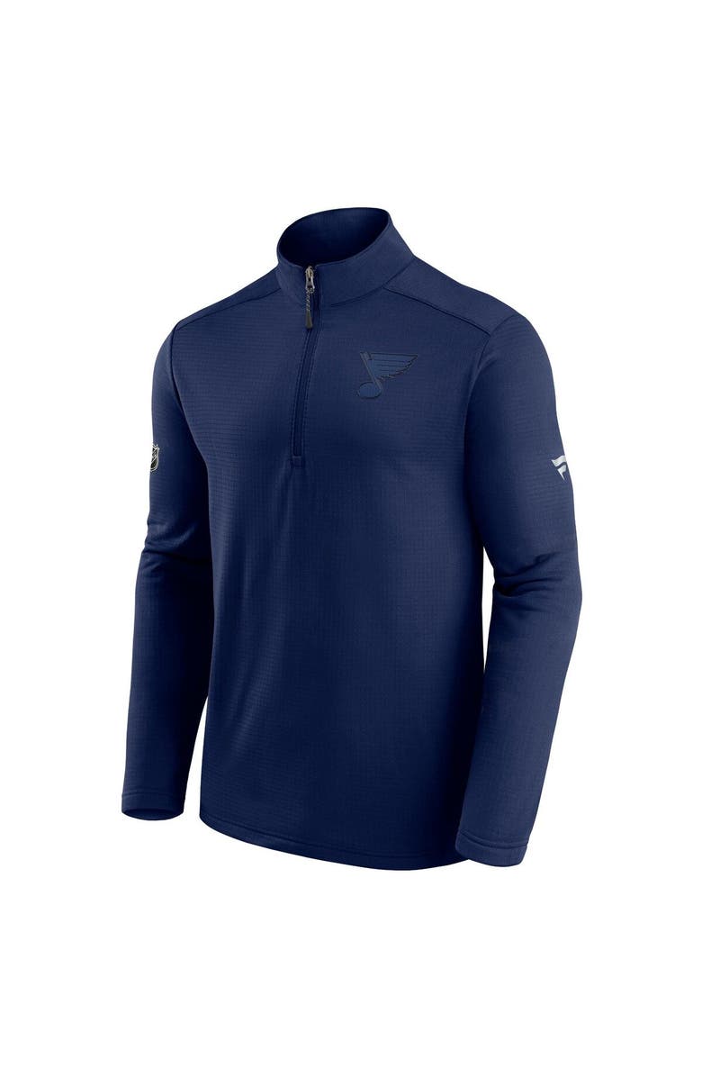FANATICS Men's Fanatics Branded Navy St. Louis Blues Authentic Pro Travel and Training Quarter-Zip Jacket, Alternate, color, 