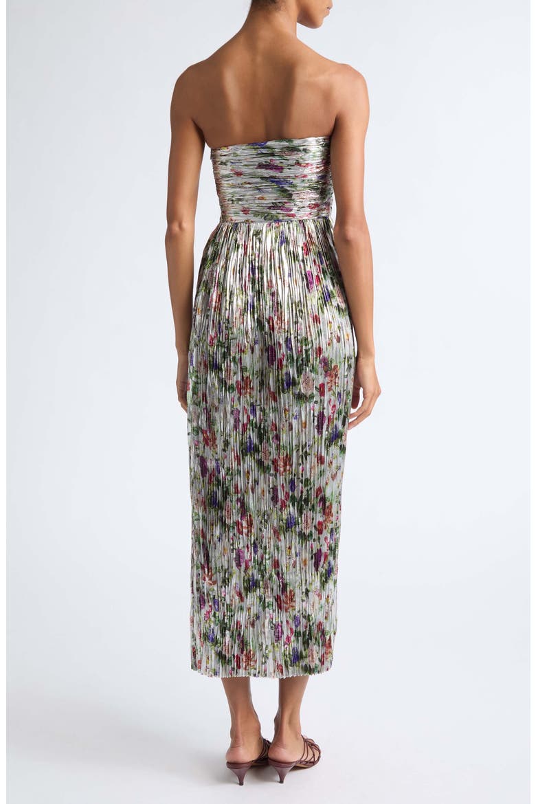 Adelaide Strapless Pleated Dress, Alternate, color, STERLING FLORAL