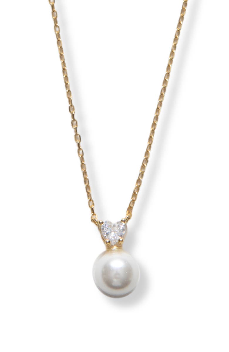 Argento Vivo Sterling Silver The Scarlette Pearl Necklace, Main, color, 