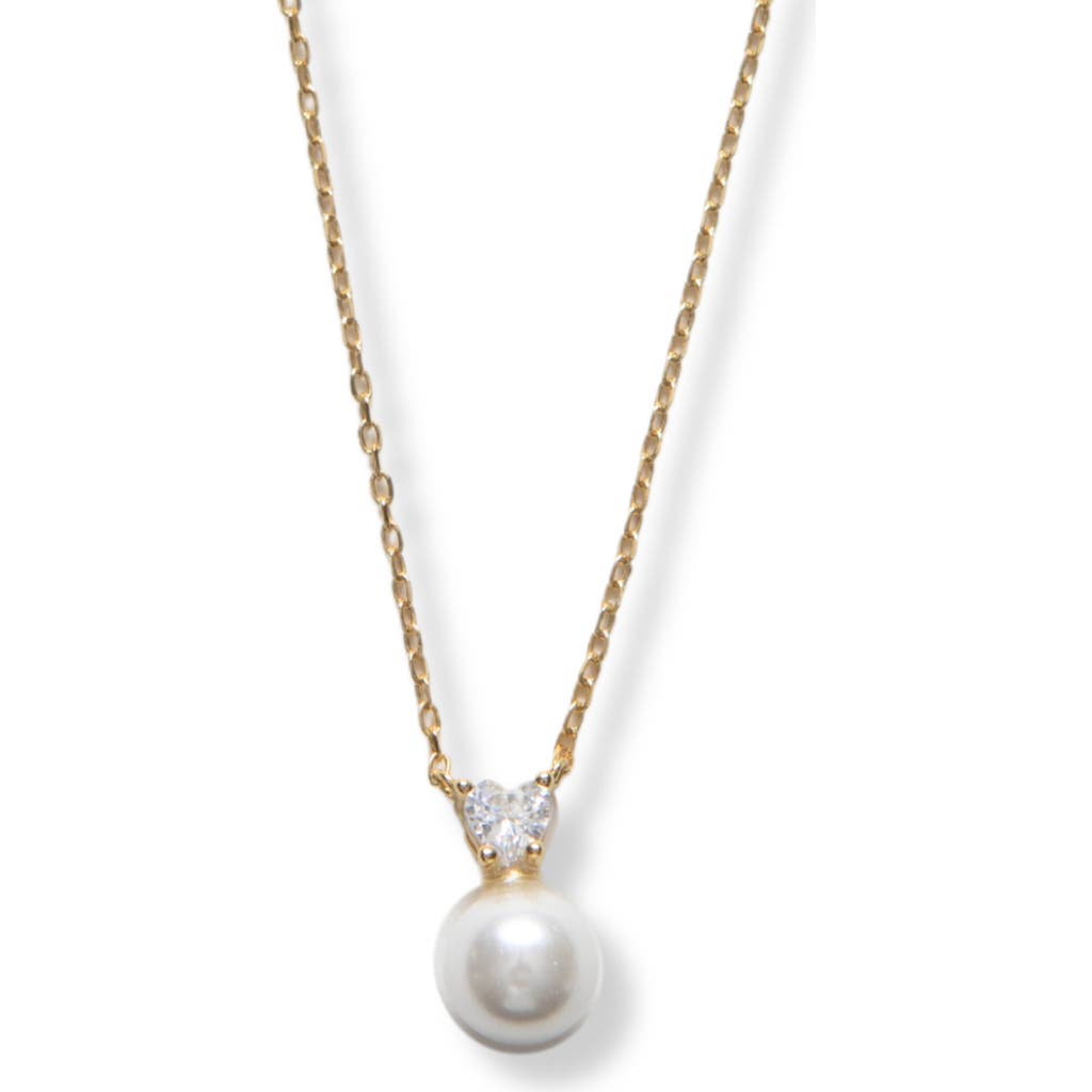 Argento Vivo Sterling Silver The Scarlette Pearl Necklace In Gold