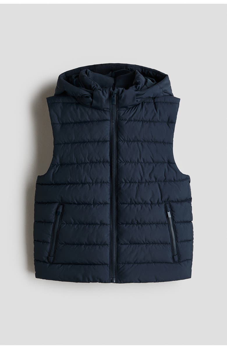 H&M Puffer Gilet, Main, color, Navy Blue