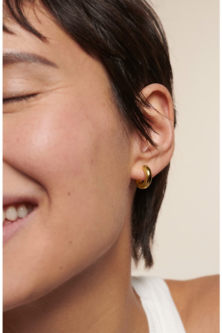 Essential Tube Huggie Hoop Earrings, Alternate, color, 18CT GOLD VERMEIL