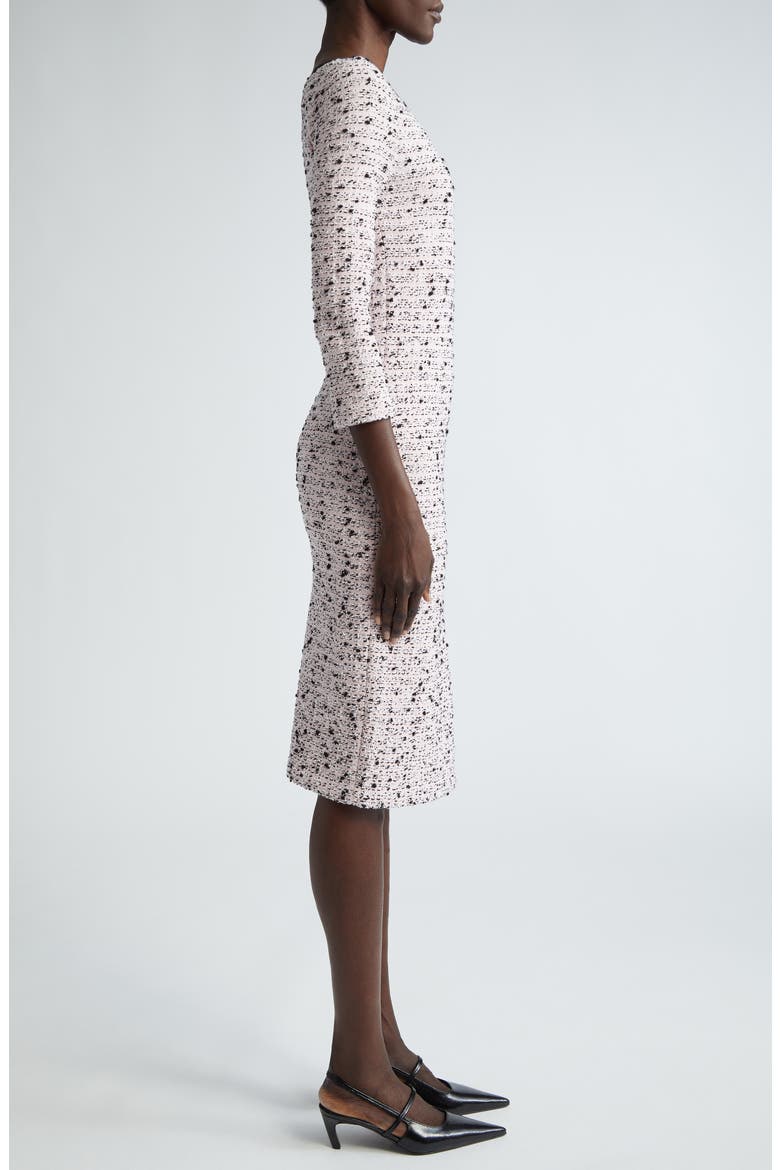 Donna Tweed Sheath Dress, Alternate, color, BLACK/ PINK MULTI