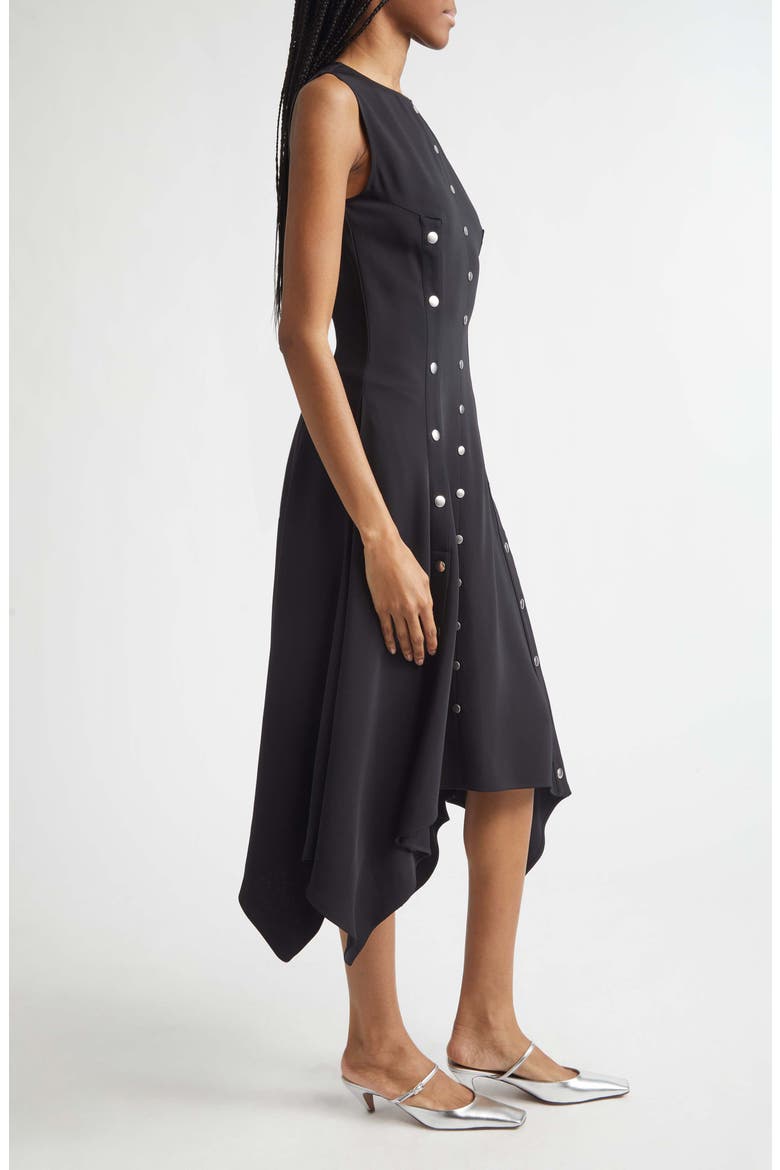 Snapped Handkerchief Hem Dress, Alternate, color, BLACK