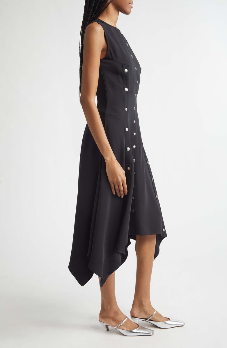 Stella McCartney Snapped Handkerchief Hem Dress, Alternate, color, Black