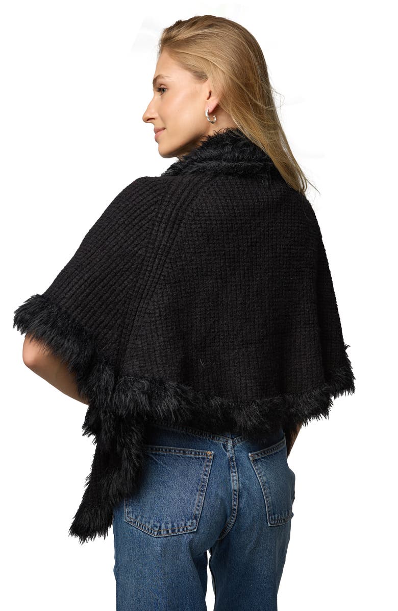 SAACHI Faux Fur Trim Topper, Alternate, color, Black