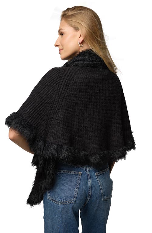 Saachi Faux Fur Trim Topper In Black