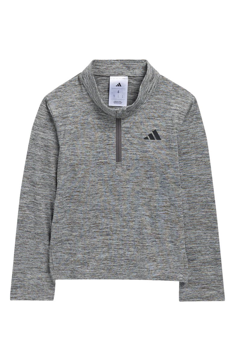 adidas Kids' Quarter Zip Pullover, Main, color, Dark Grey Heather