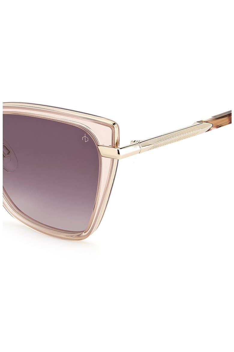 56mm Gradient Cat Eye Sunglasses, Alternate, color, BEIGE / BURGUNDY SHADED