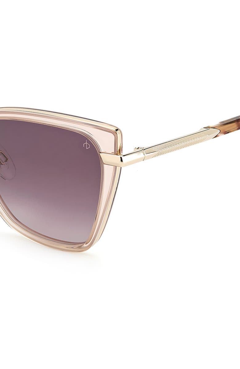rag & bone 56mm Gradient Cat Eye Sunglasses, Alternate, color, Beige / Burgundy Shaded