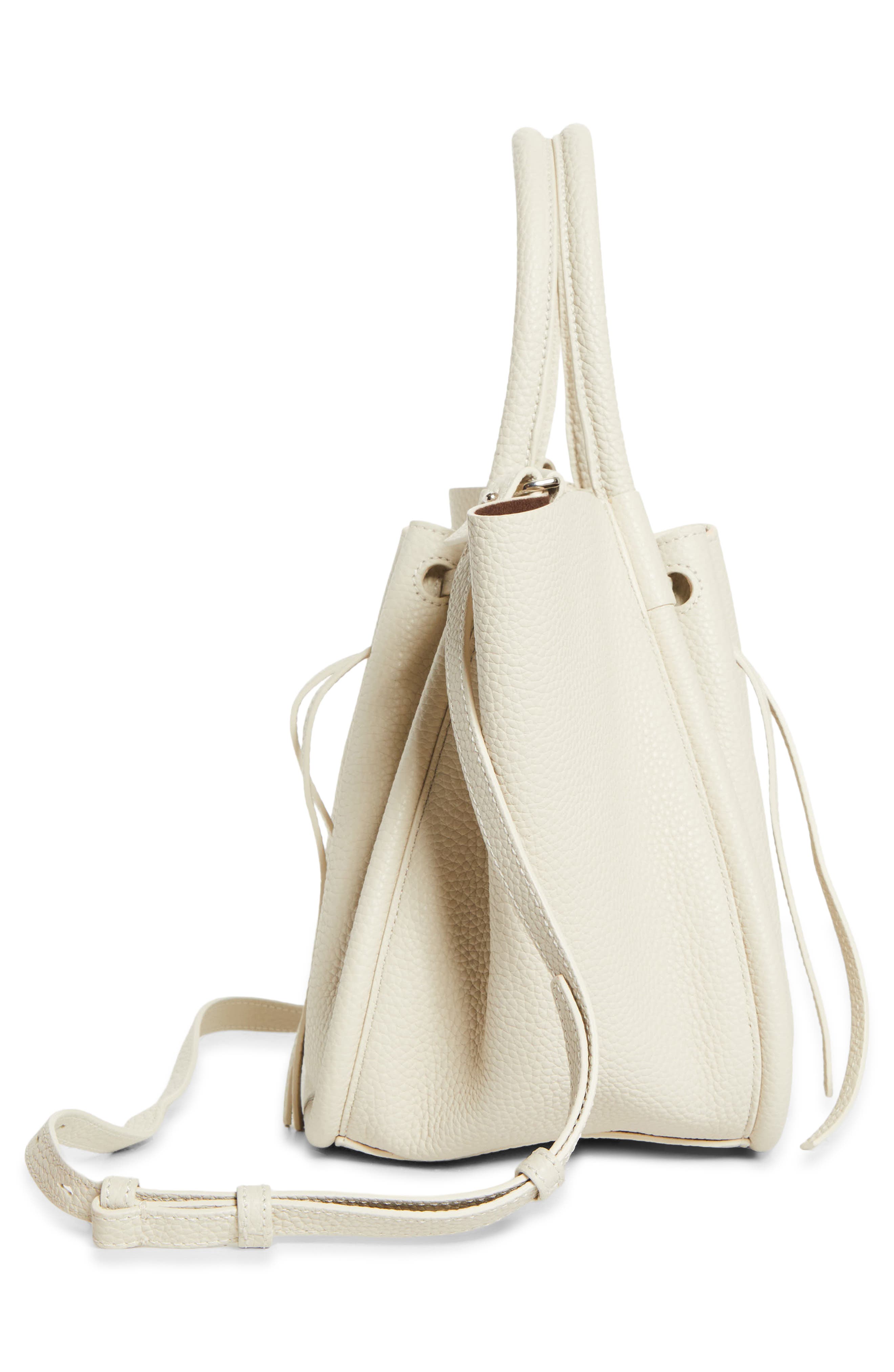 Proenza Schouler Small Ruched Leather Tote, Alternate, color, Ecru