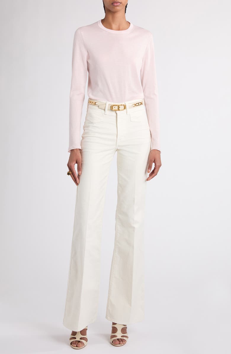 TOM FORD Fine Gauge Cashmere & Silk Crewneck Sweater, Alternate, color, Dp649 Rose Petal