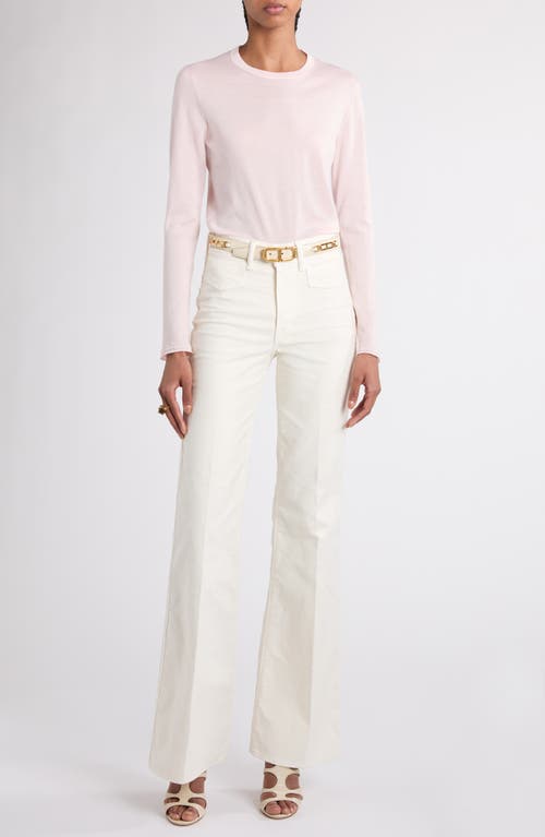 Tom Ford Fine Gauge Cashmere & Silk Crewneck Sweater In Dp649 Rose Petal