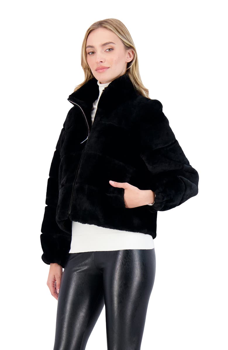 GORSKI Shearling Lamb Horizontal Zip Jacket, Alternate, color, Black