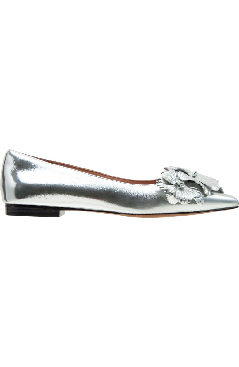 Linea Paolo Nerine Pointed Toe Flat, Alternate, color, Silver