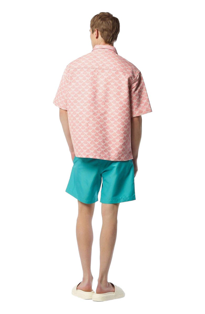 MCM Logo Print Swim Trunks, Alternate, color, Ceramic