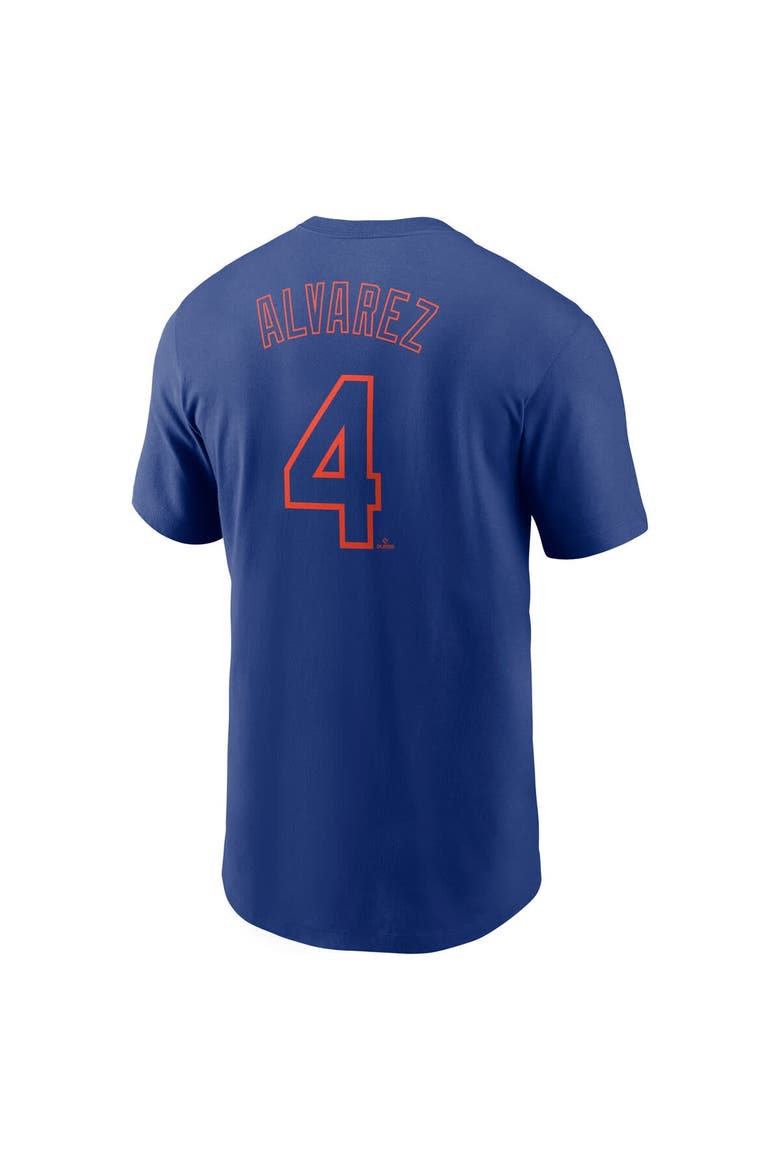 Men's Nike Francisco Alvarez Royal New York Mets Fuse Name & Number T-Shirt, Alternate, color, Royal
