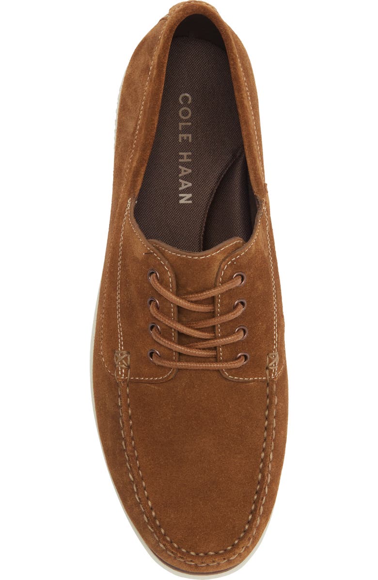 Cole Haan Grand 4-Eyelet Leather Loafer, Alternate, color, Spiced Brown Suede / Silver