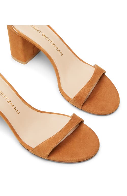 Stuart Weitzman Nudist Block 75 Sandal In Brown