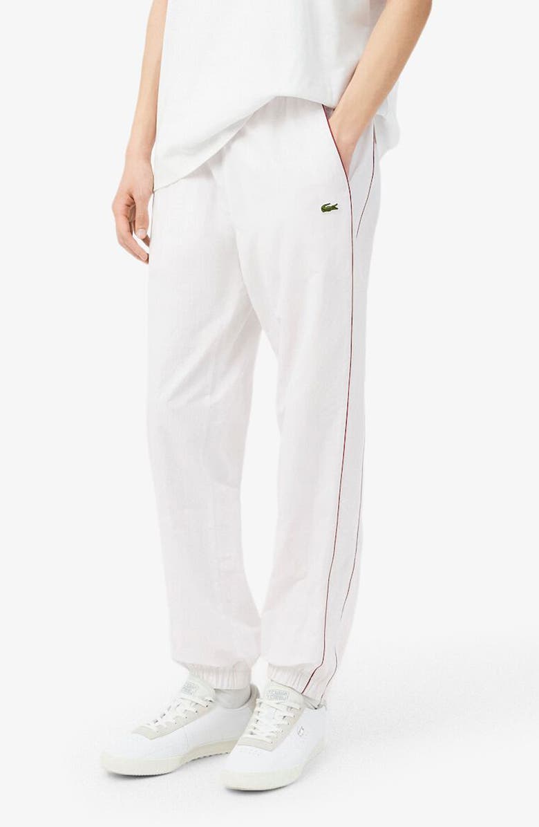 Lacoste Track Pants, Main, color, White/ Bordeaux