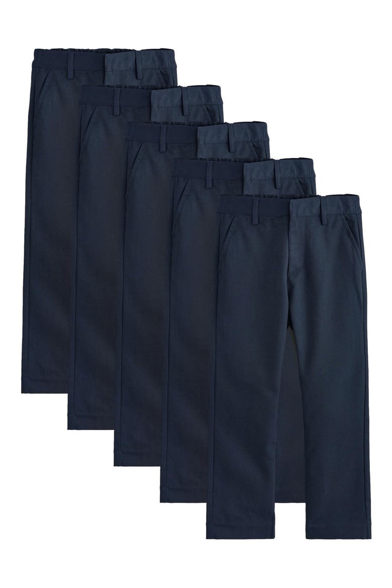 Kids' 5-Pack Straight Leg Uniform Pants, Main, color, BLUE