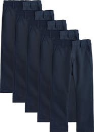 NEXT Kids' 5-Pack Straight Leg Uniform Pants