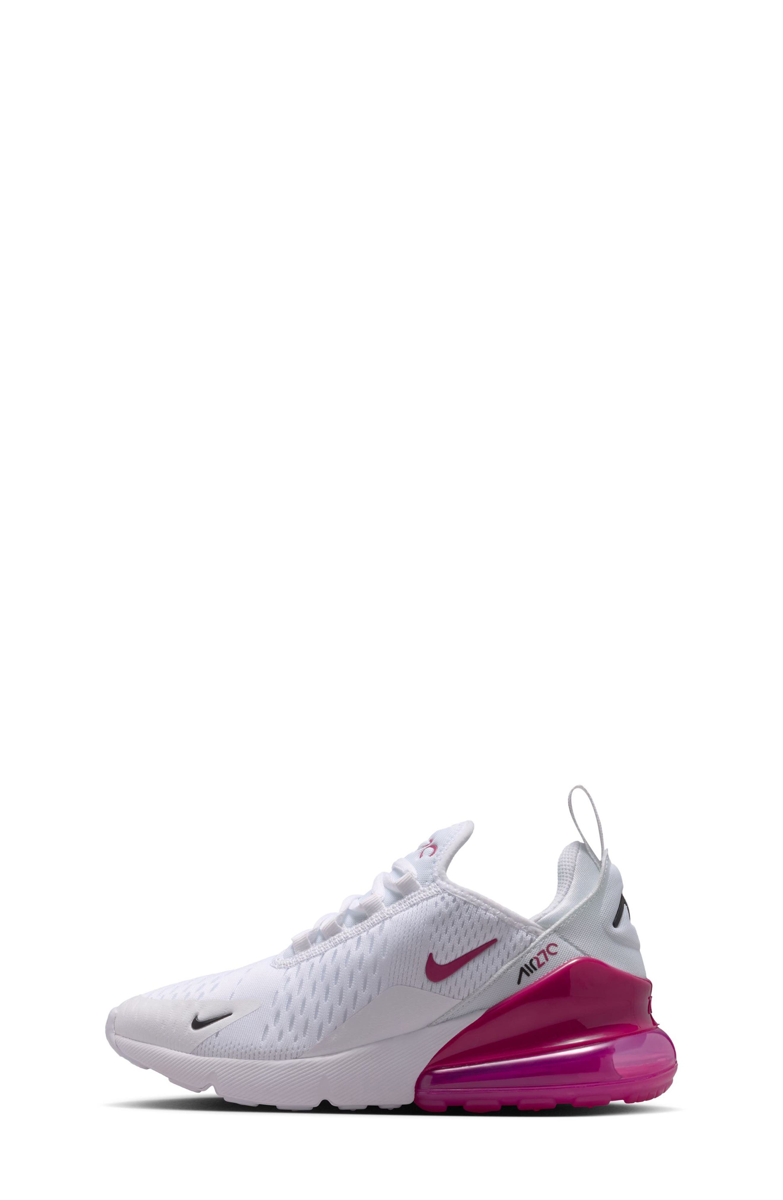Kids' Air Max 270 Sneaker, Alternate, color, WHITE/ SWEET BEET/ BLACK